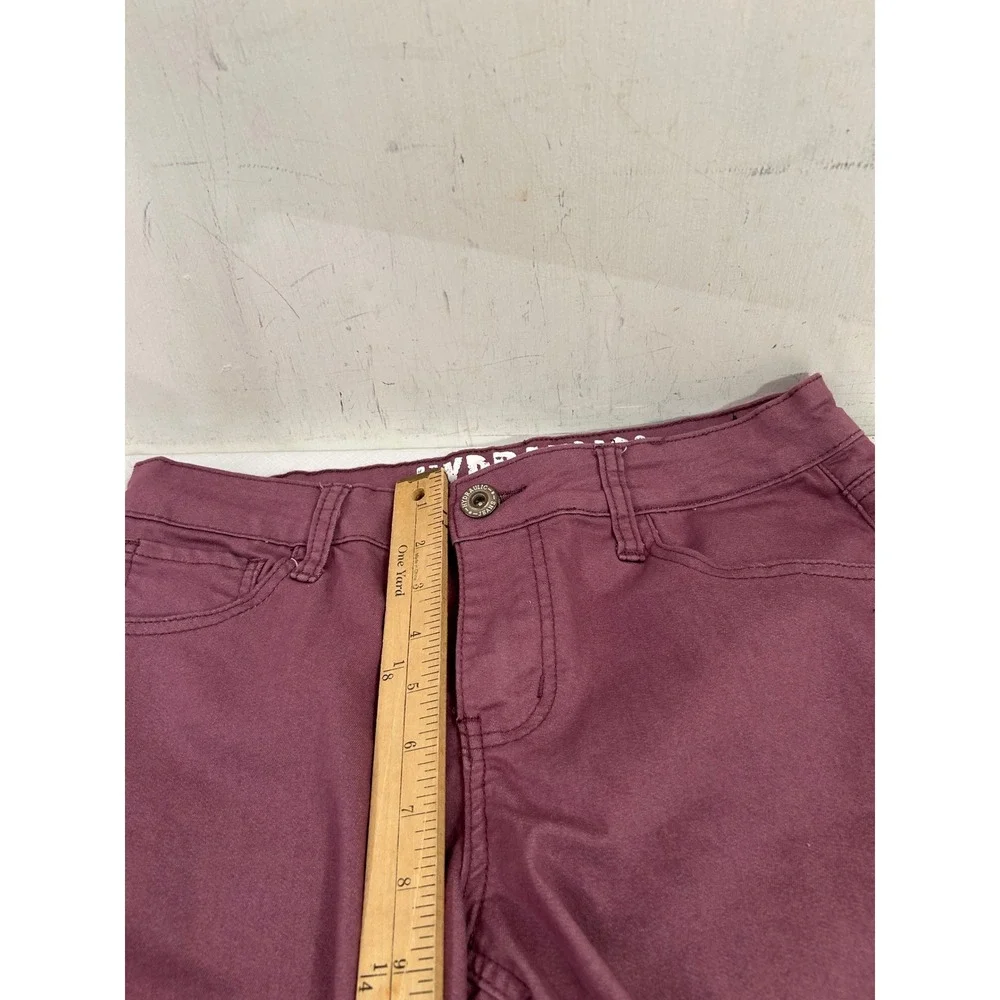 Hydraulic Lola Curvy Shorts 11 Purple Mid Rise Stretch Denim Womens
